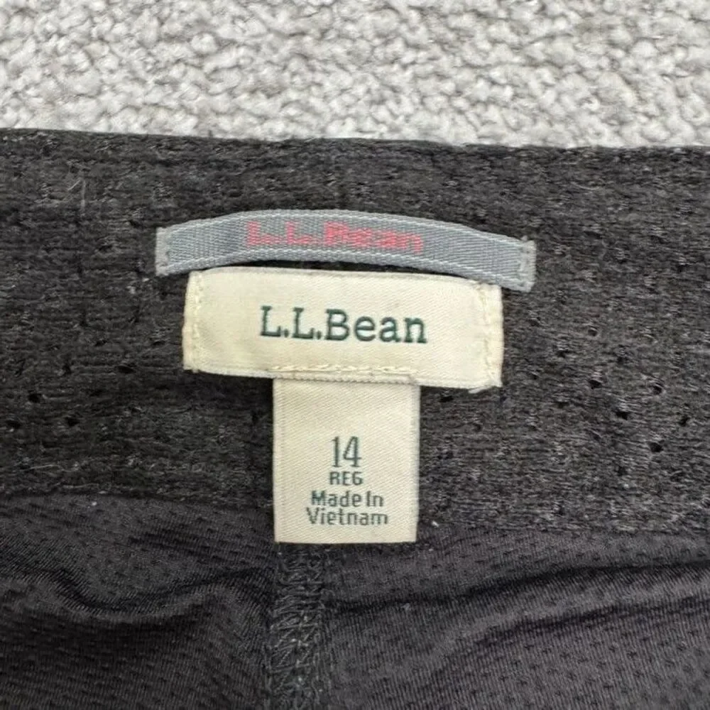 L.L. Bean Cargo Mini Skort Skirt Womens 14 Regular Black Nylon Outdoor Camping
